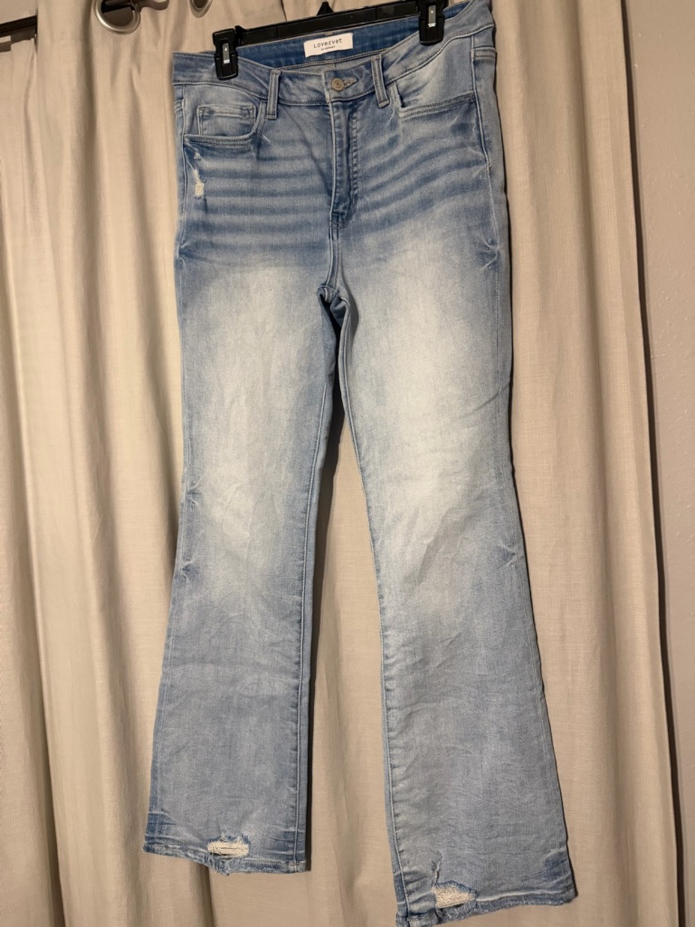 Lovervet by Vervet Light Wash Women's Flare Jeans - Light Blue